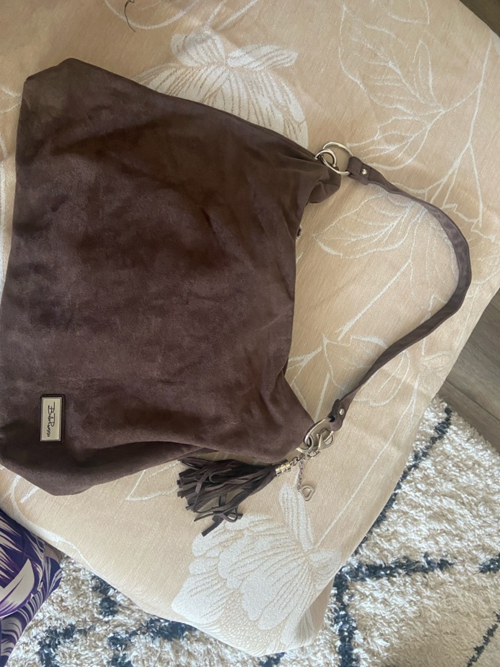 Faux Suede Handbag